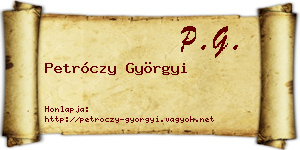 Petróczy Györgyi névjegykártya