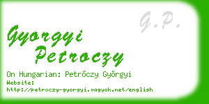 gyorgyi petroczy business card